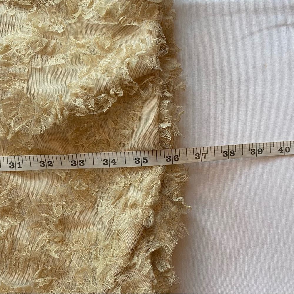 Sue Wong Nocturne Cream Embellished V-Neck Colume Mini Dress Size 10 - Picture 16 of 16